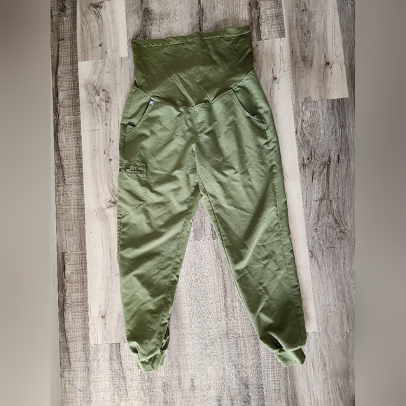Figs Pants - FIGS Olive Green Maternity Scrub Jogger Pants